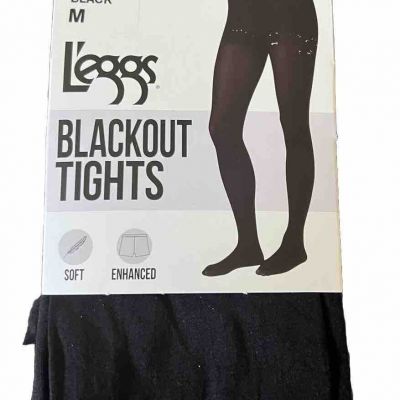 L’eggs Black Blackout Tights Size Medium